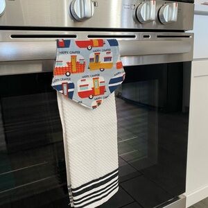 Hand made towel “happy camper”